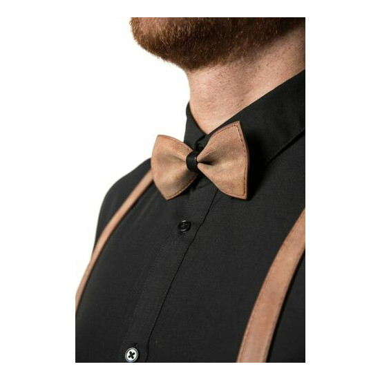 Mio Marino adjustable KLOOPE Leather Suspenders for Men - Fashion Y Back Bowtie  image {3}