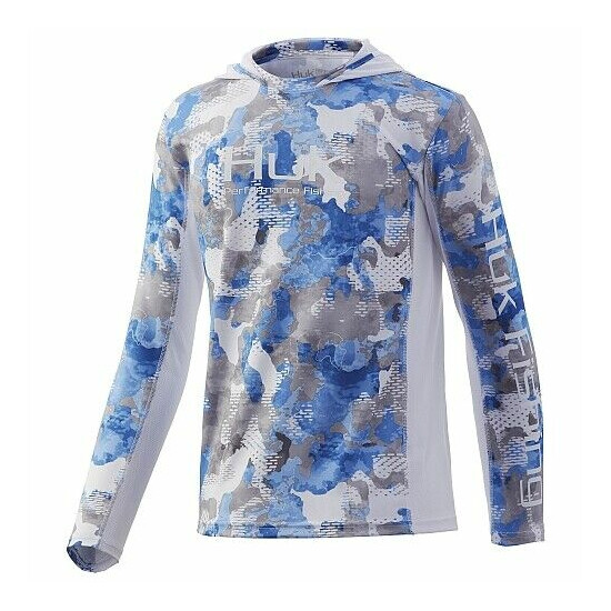 30% Off HUK Youth Icon X Refraction Camo Fishing Sun Hoodie-Pick Color/Size image {4}