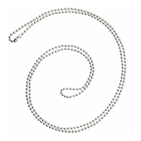 100 Nickel Plated Ball Bead Neck Chains - ID Badge Holder Lanyard Necklaces 36" image {2}