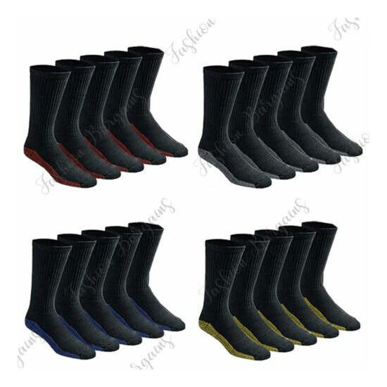 New 12 Pairs Mens Ultimate Work Boot Socks Size 6-11 Cushion Sole Reinforced Toe image {1}