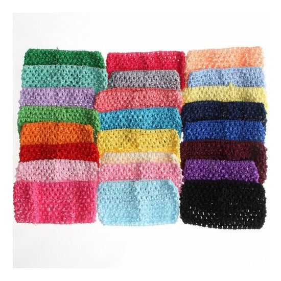 120PCS 7CM Knit Headband For Hair Accessories Hollow Out Elastic Hairband Head image {1}