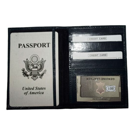 Lot of 3. New International Leather passport case wallet credit ATM card case ID image {2}