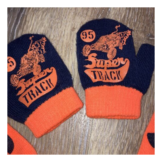 Lot 2 Toddler Boy 1-3 years Gloves Mittens #95 Super Truck - Orange & Navy  image {2}