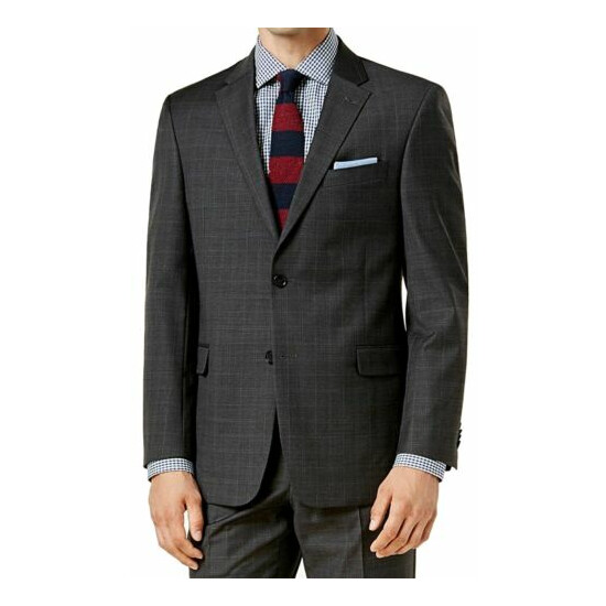 Tommy Hilfiger Mens Suit Jacket Gray Blue 42 Long Windowpane Modern Fit $450 016 image {1}