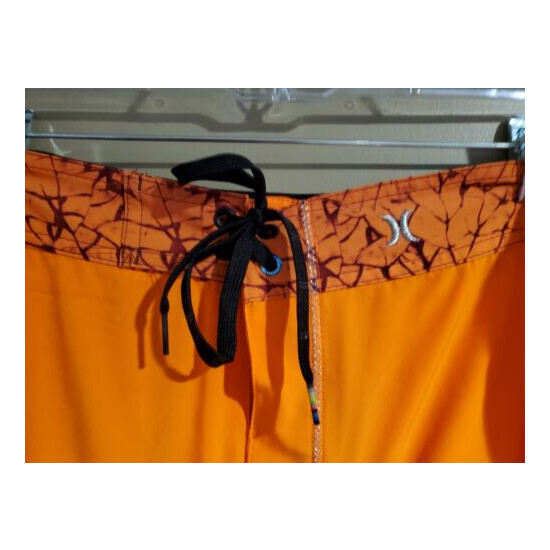 Men's Neon Orange Hurley Phantom Tie Waist Board Shorts, Size 40, RN 100691 image {3}