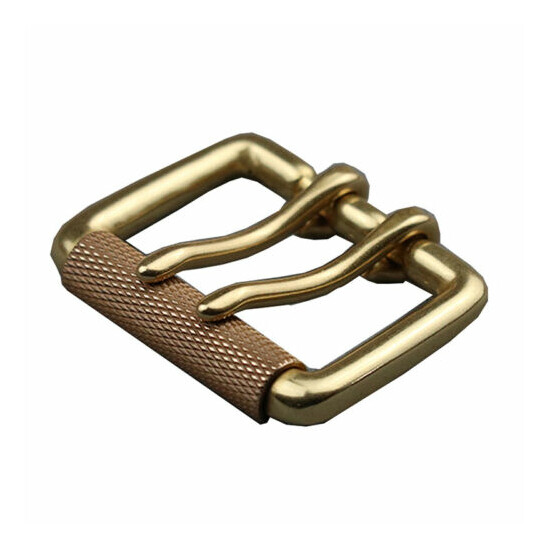 Heavy Duty Solid Brass Double Prong Roller Belt Buckle Fits 1.5" (38mm) Wide image {3}