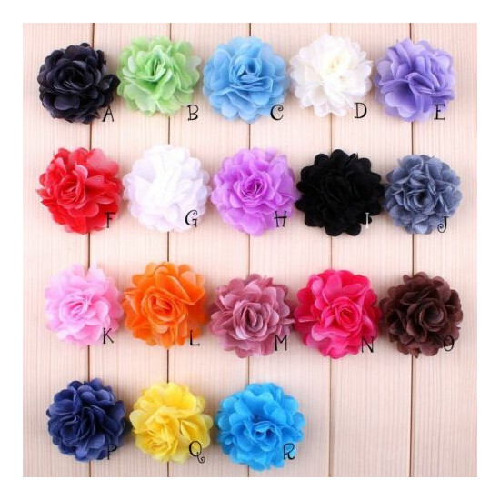 50pcs 2.1" Artificial Chic Shaped Rose Fabric Hair Flower For Headbands image {2}