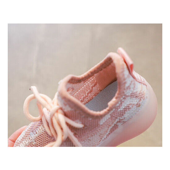 Kids Boy Girl Knitted Soft Lace Up Toddler Sneakers Sports Trainers Casual Shoes image {3}