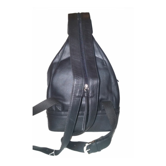 ILI New York Leather Backpack, syle 6507, black image {3}