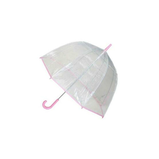Conch Umbrellas 1265AXPink Bubble Clear Umbrella Dome Shape Clear Umbrella image {1}