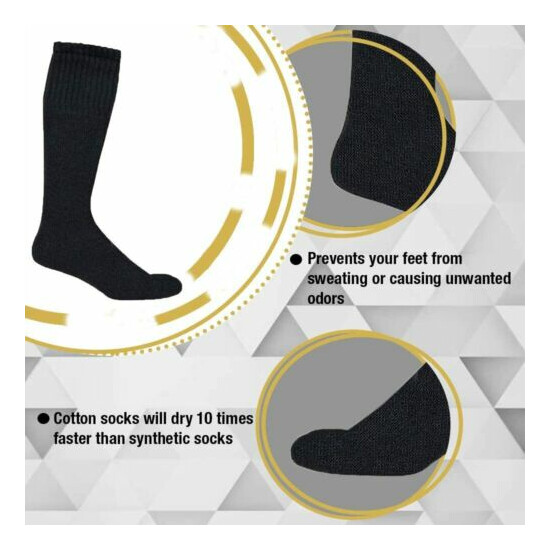 Mens Athletic Cotton Tube Socks, Bulk Pk Referee Socks,Size 13-16, 24 Pk Black image {3}