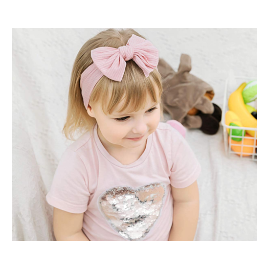 Baby Girl Headbands and Bows Classic Knot Nylon Headwrap Super Soft Stretchy Nyl image {2}