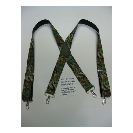 X Style 2" Camouflage ADVANTAGE. Mens Suspenders INDUSTRIAL CLIPS USA Made image {2}