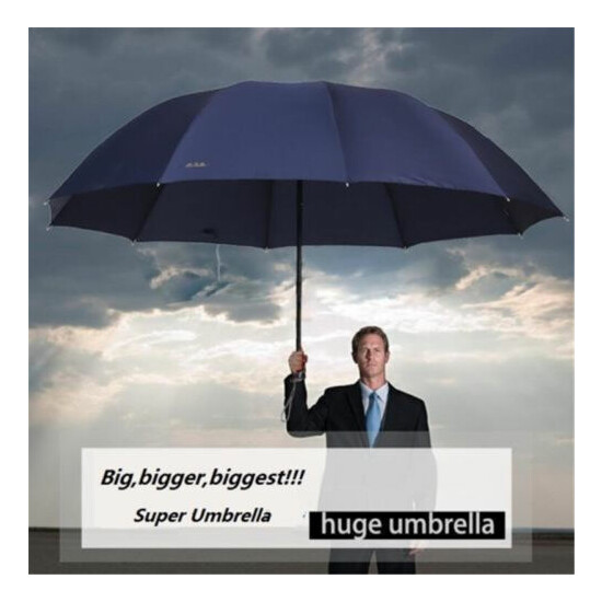 60" Super Big Fold Anti-UV Business Umbrella Men Women Rain Windproof Umbrella image {1}