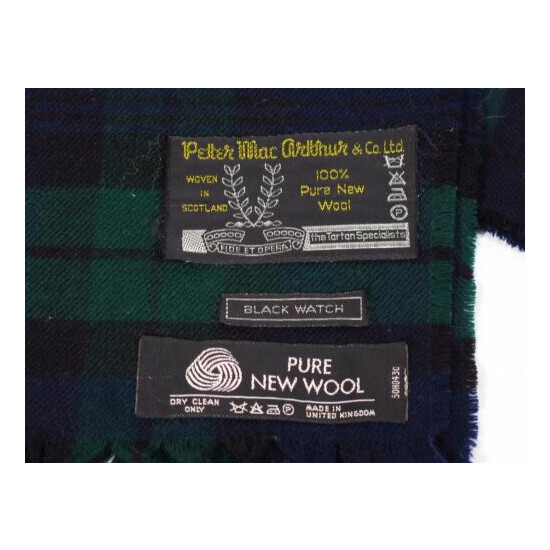 Peter MacArthur & Co Ltd. Blackwatch Wool Scarf, 11" x 52", Made in UK image {3}