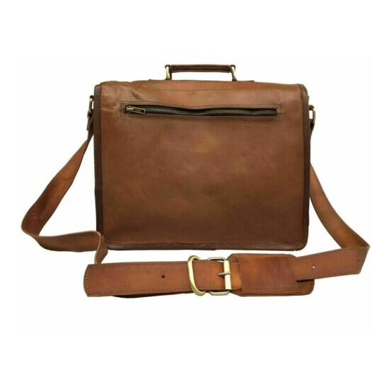 Men's Handmade Leather Vintage 18" Laptop Suitcase Bag Satchel Messenger Thumb {3}