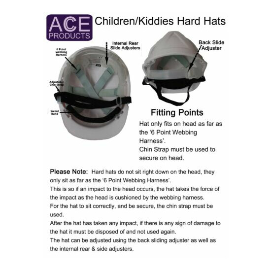 Children's Kids Hard Hat Safety Personalised Own Wording Helmet 1-7 Years Approx image {4}