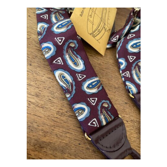 Givenchy Monsieur Vintage W/ Box Silk New Paisley Suspenders! image {7}