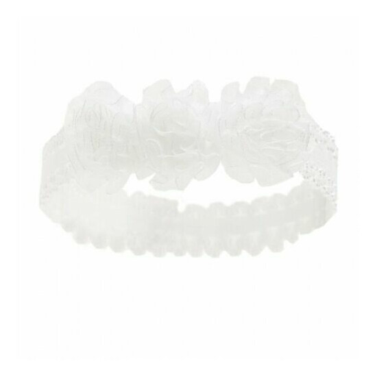 Baby Girls Soft Touch Lace Headband with 3 flowers 0-6 month PINK WHITE  image {4}