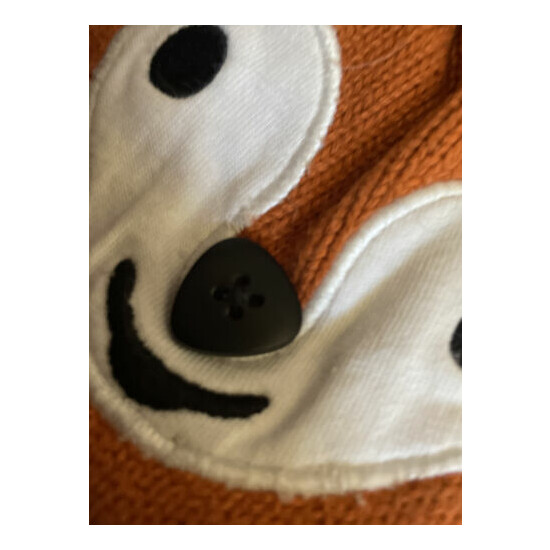 Gymboree Fox Knit Woodland Button Sweater Hat Face Ears Orange Brown 3 6 3-6 M image {2}