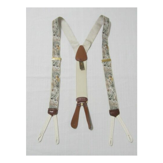 TRAFALGAR Ltd edition suspenders "hunting dogs" silk print Pre-owned used Thumb {1}