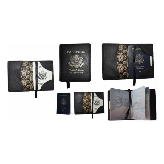 Lot of 3 New Leather passport cover, Black Unbranded international passport case image {3}