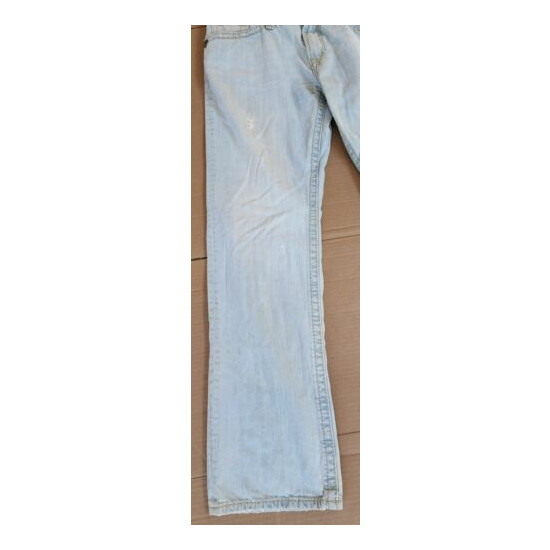 Rivet De Cru Men’s Distressed Jeans “Mae” Relaxed Straight Leg 36x34 light blue Thumb {3}