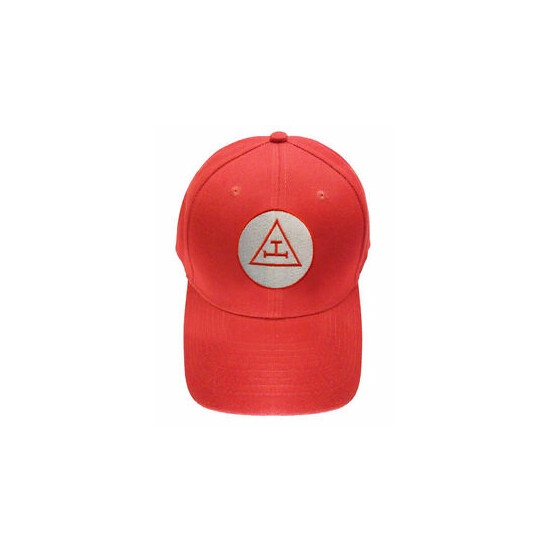 Royal Arch Masonic Baseball Cap - Red Hat w/ Royal Arch Triple Tau Freemasons image {1}