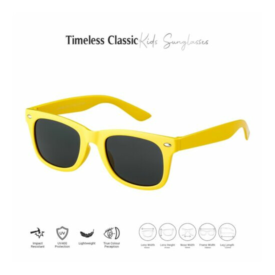 Yellow Kids Childrens Sunglasses Girls Boys Classic Shades Fashion Glasses UV400 image {3}