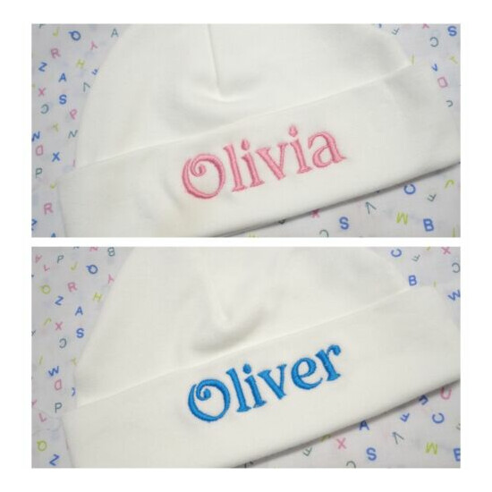 Personalised Baby Hat - Beanie, Any name embroidered. image {1}