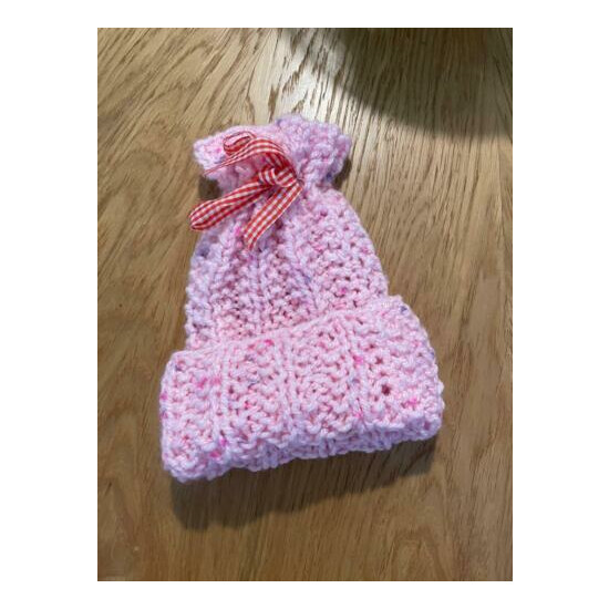 Amazing Beautiful Handmade NewBorn Baby Pink Hat, Unique, Pink image {1}
