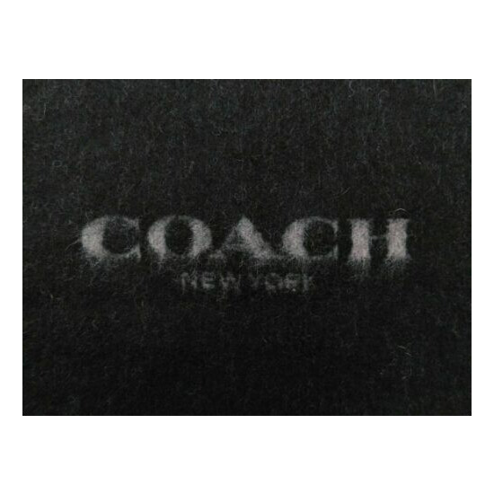 NWT $125 Coach Mens Bi Color Black Grey Logo Scarf Wool Cashmere Blend 67x12 image {1}