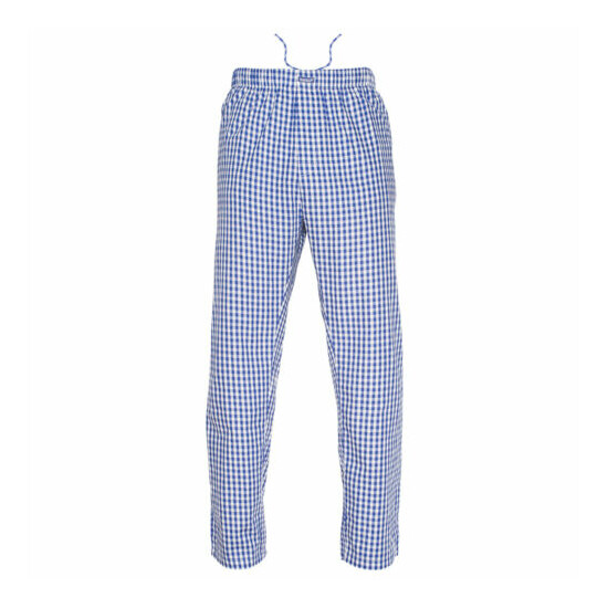 Ritzy Kids/Boys/Men Pajama Pants 100% Cotton Plaid Woven - BL& WH Stripes image {1}