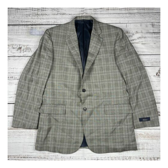 Brooks Brothers Madison 1818 Sport coat Blazer Jacket Wool 41 Plaid Gray image {1}