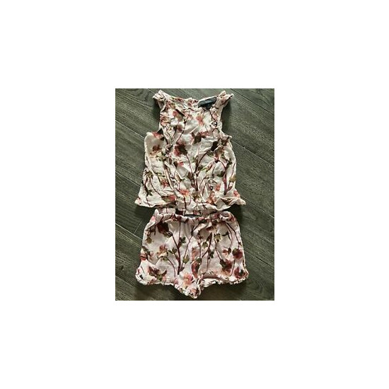 Victoria Beckham Kids Girls Muslin Cotton Floral Tank And Shorts Set 2 Years Old image {1}