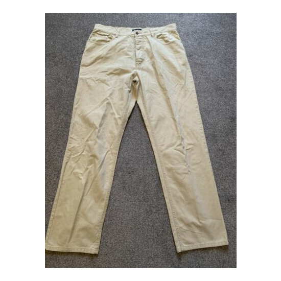 mens BODEN W34 L31 Light Beige Casual Straight Leg Thin Denim jeans Trousers image {1}