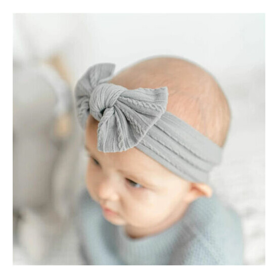 2022 Single Top Knot Baby Headband Girl Newborn Toddler Bow Turban Head Band NEW image {5}