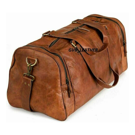 Leather Goat Travel Bag Gym Men Luggage Genuine Duffel New S Brown Vintage New image {1}