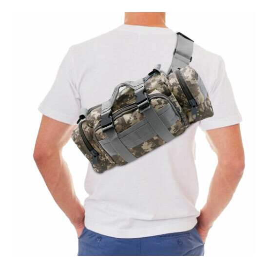 Mens Outdoor Utility Deployment Bag Tactical Waist Pack Sling Pack Pouch Belt US image {4}