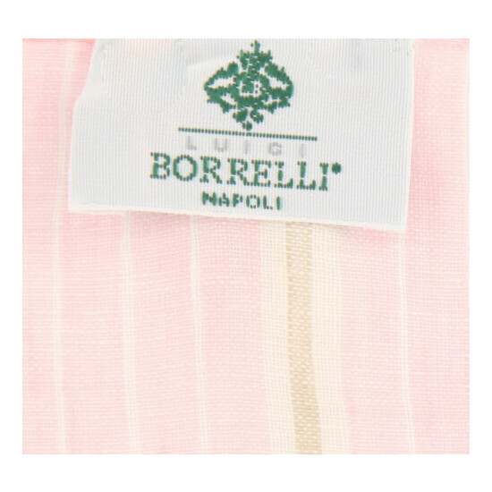 New $250 Luigi Borrelli Pink Striped Long Scarf - 54" x 27" - (LBSS12168) image {4}