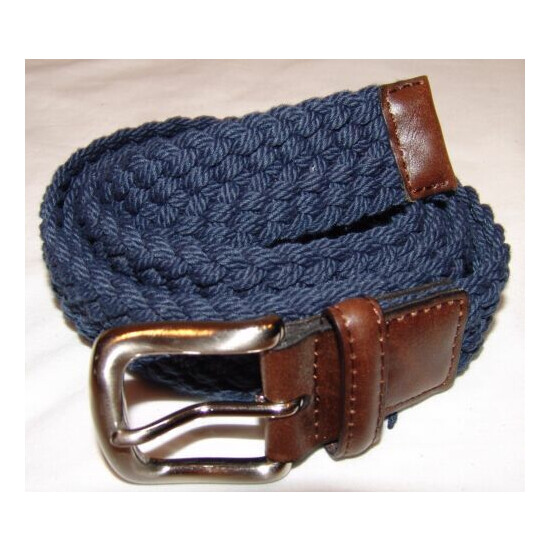 Belt Mens Blue Woven 42 Adjustable 1 1/4" wide image {1}