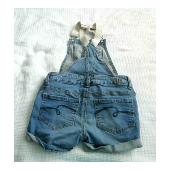 JUSTICE GIRLS SHORTALL BIB OVERALL DISTRESSED SHORTS ~SIZE 8 image {2}