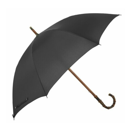 MARIO TALARICO Bamboo One-Piece Umbrella with Solid Black Canopy Thumb {1}
