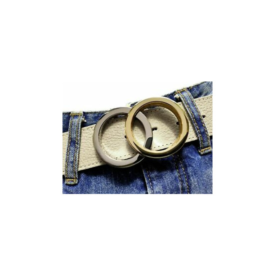 Belt Buckle Rings Buckle Silver Gold Polished Removable Buckle 4cm Chrome image {1}