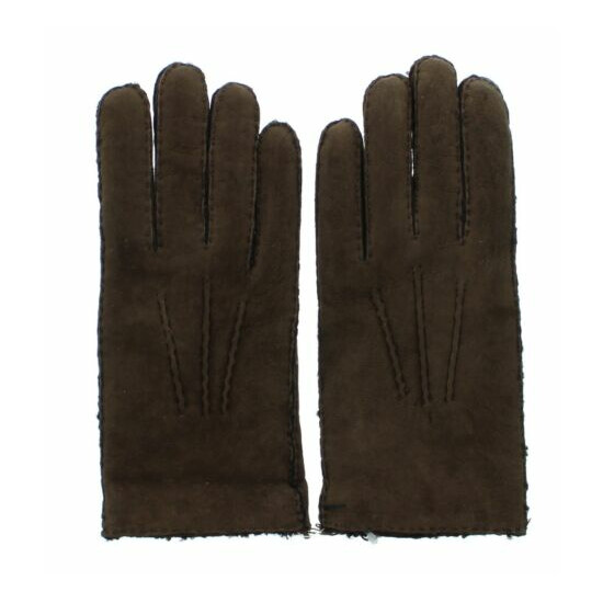 Coach Gloves Men's 100% Lamb Shearling Winter Driving Glove F82026, Mahogany image {2}
