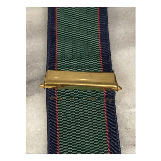 TRAFALGAR Suspenders Braces Leather Tabs Navy Hunter Green Maroon MINT image {4}