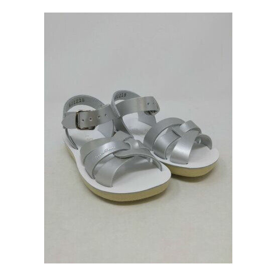 Salt Water Sandals Girl's Silver Sandals Kids Shoe Size 8 US image {1}
