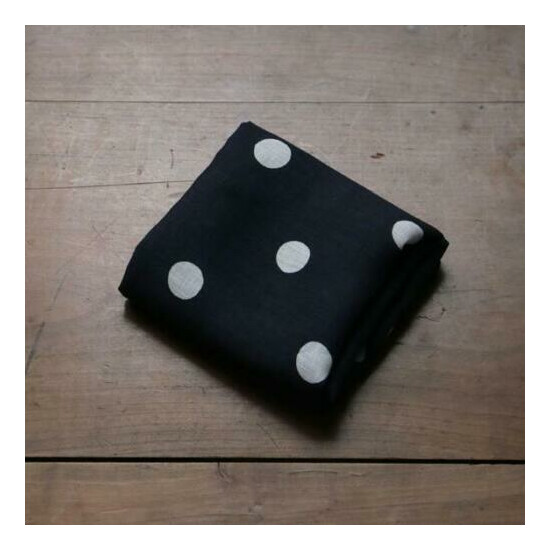 Handkerchief polka dot print fabric soft Belgian linen  Thumb {1}