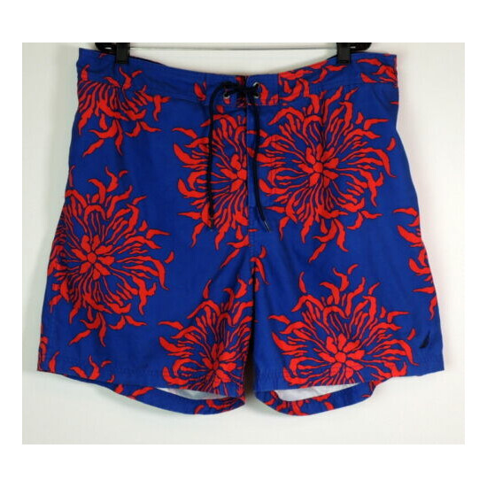 Nautica Mens XXL Swimsuit Trunks Shorts Floral Hawaiian Print Mesh Liner image {2}