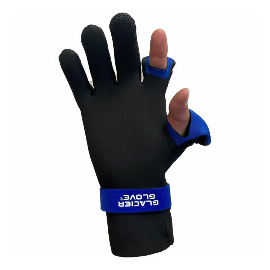 Glacier Glove Waterproof Slit Finger Pro Angler Gloves - Black image {2}